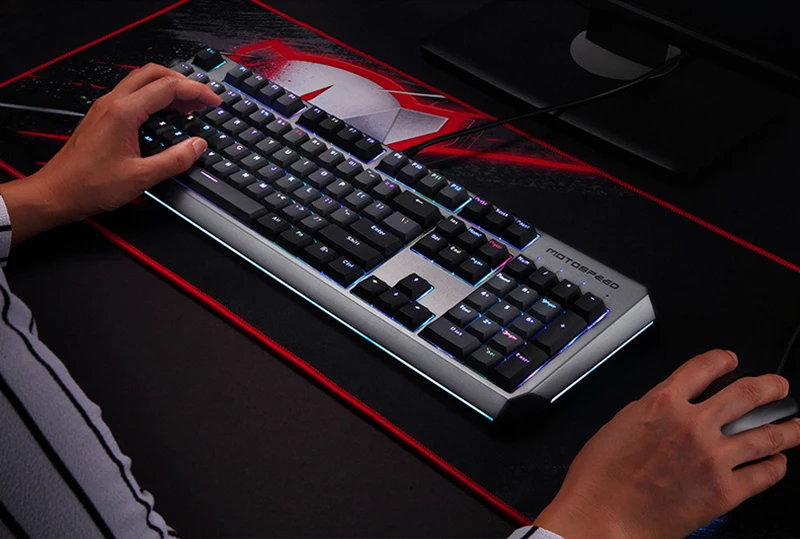MOTOSPEED CK80 Механическая игровая клавиатура RGB USB Проводная профессиональная клавиатура с подсветкой антипривидная для настольного ПК геймера
