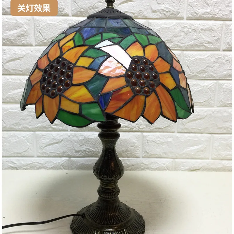 Настольная лампа Tiffany E27 шесть моделей прикроватная в стиле стрекозы для спальни