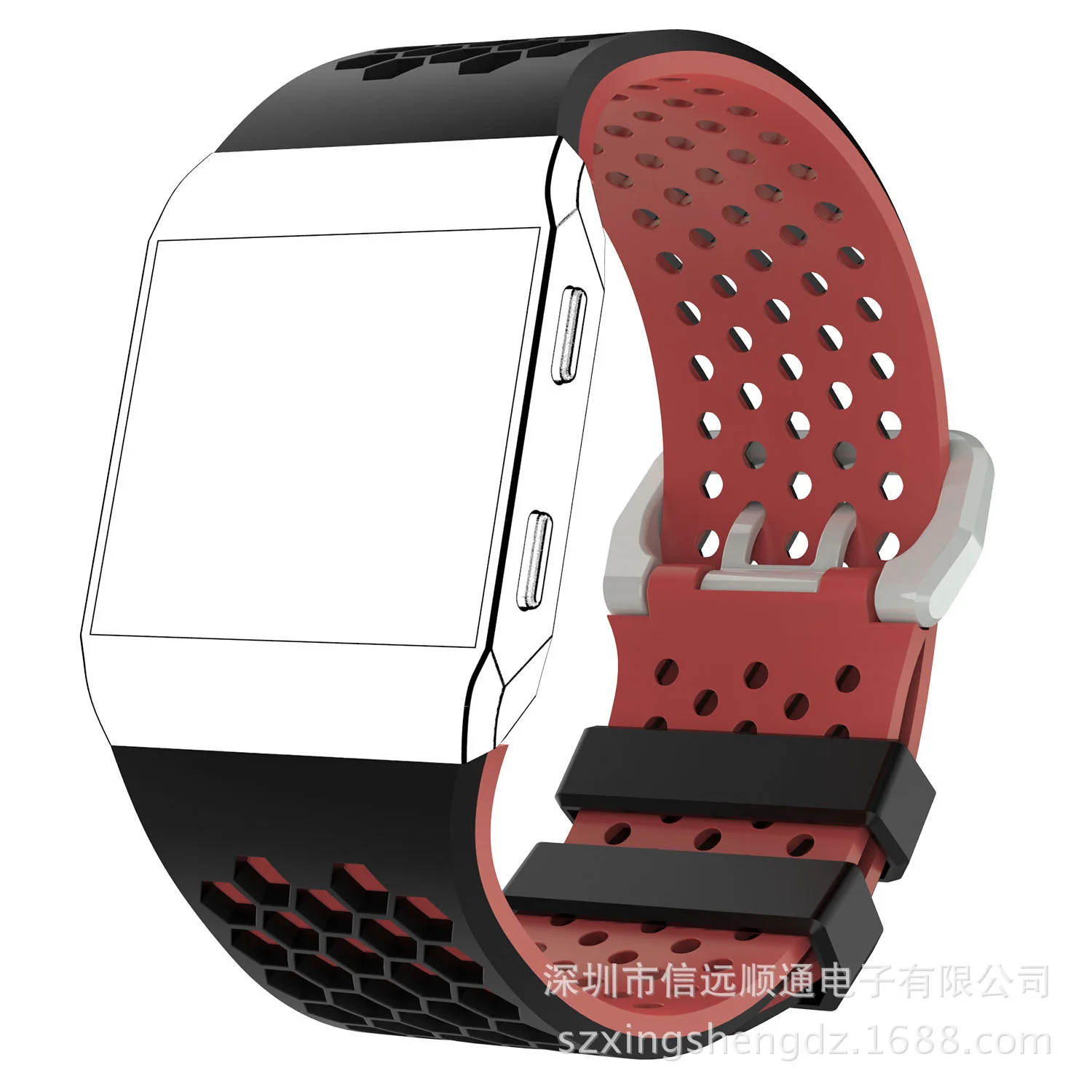 Высококачественный силиконовый ремешок для часов для Fitbit Ionic двухцветный сотовый дышащий браслет Спортивный Повседневный ремешок