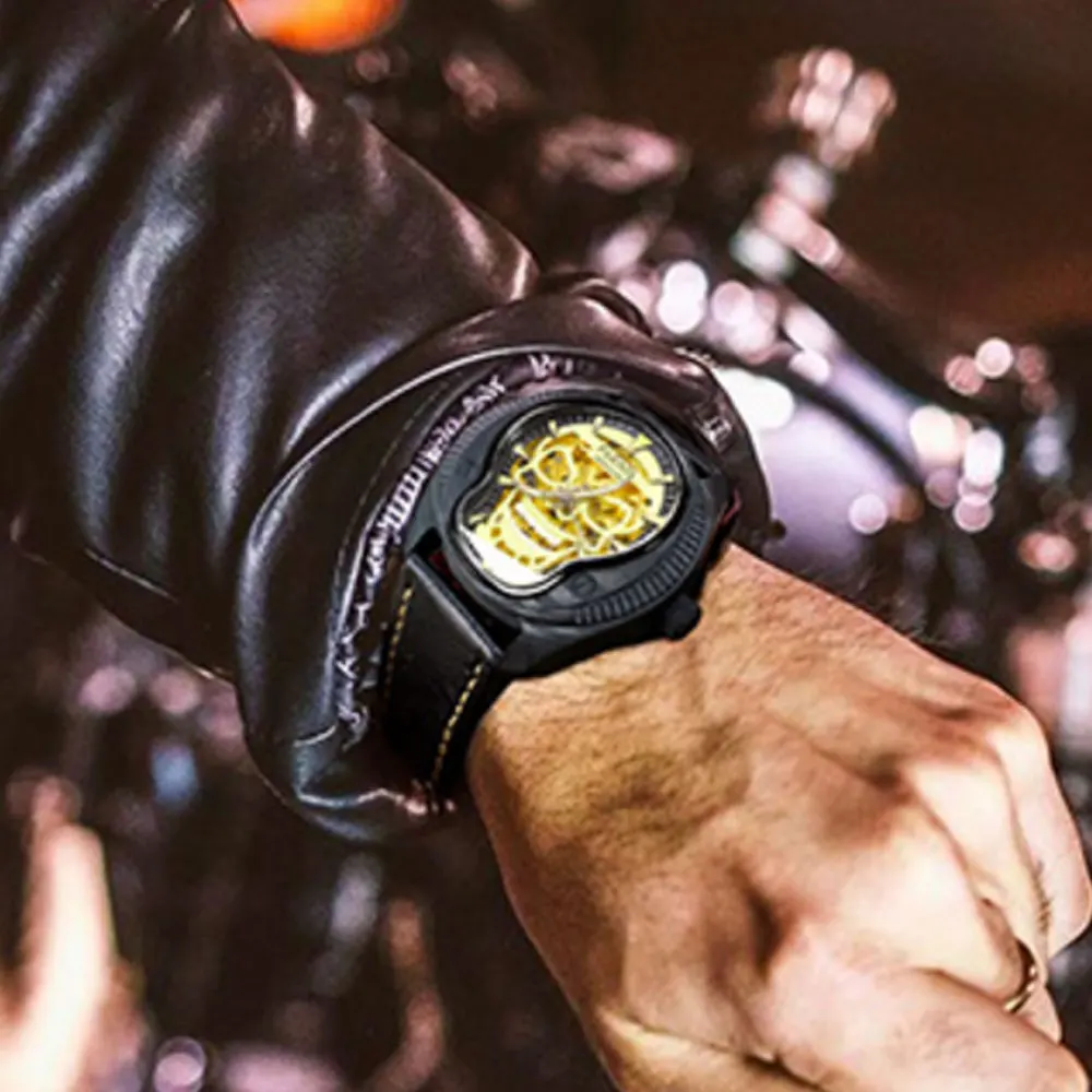 Роскошный бренд parnis Commander Series светящийся Мужской стальной Чехол кожаный ремешок