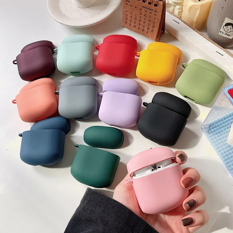 

For Edifier LolliPods TWS Earphone Case Fashion Solid Color Matte Earphones Cover for Edifier LolliPods Hard PC Shell with Hook
