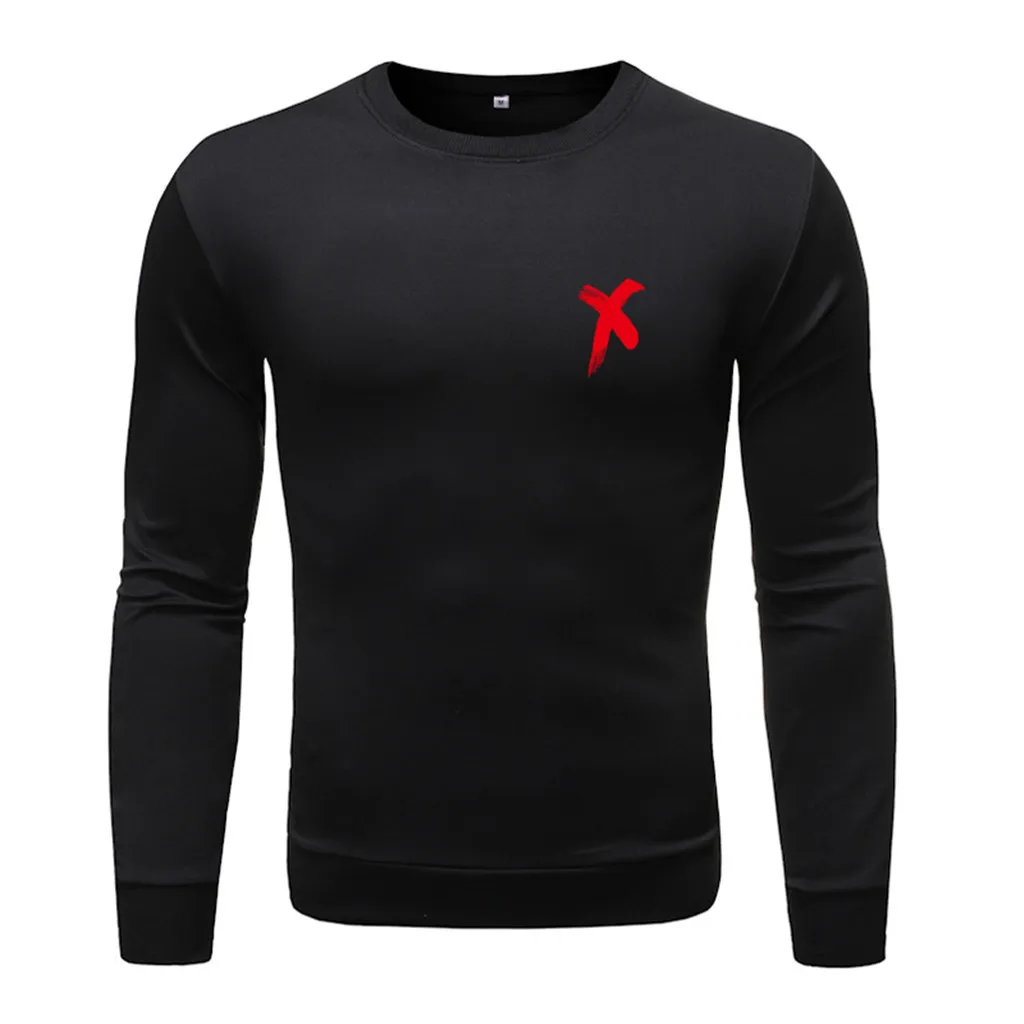 Мужской пуловер X буквенный принт в японском стиле Харадзюку толстовка с