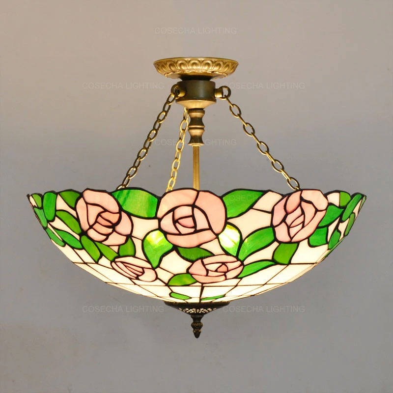 

Уникальный полузаподлицо потолочный светильник s Богемия Цветные стеклянные потолочные лампы для спальни Прихожая E27 светильник Ванная ко...