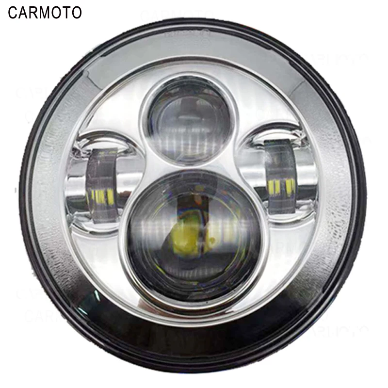 1pcs 7 Inch DOT SAE E9 Motorcycle Headlamp with angle eye Led Headlight 7inch housing bucket trim ring for Touring Electra Glide