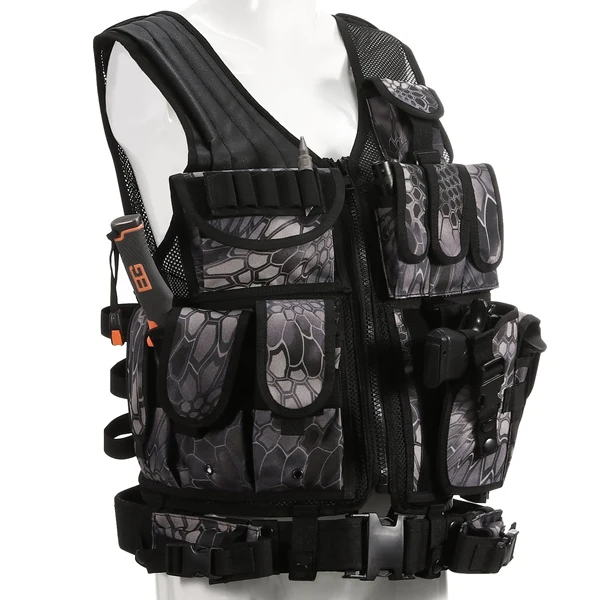 MKBK Полицейский военный тактический жилет Wargame Body Armor спортивная одежда Molle штурмовой страйкбол Пейнтбол Перевозчик Strike жилет с кобурой - Цвет: MKBK