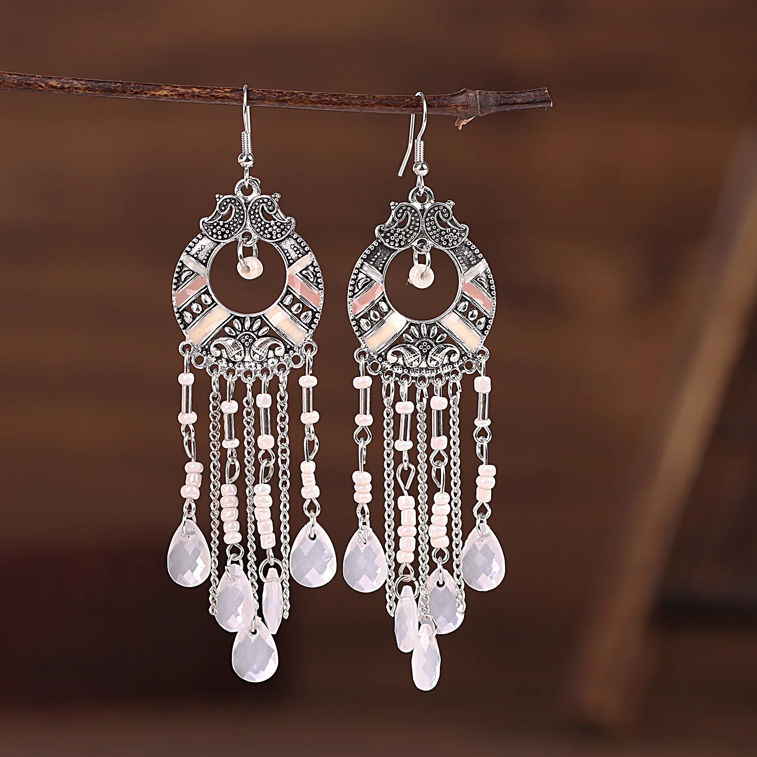 

Retro Ethnic Style Alloy Earrings Tassel Women's Bohemian Earrings Korean Earrings Earring Long Chinese Fashion