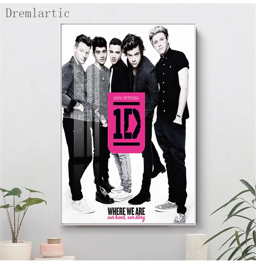 Холст постер из шелковой ткани One Direction домашний декор модные современные шторы
