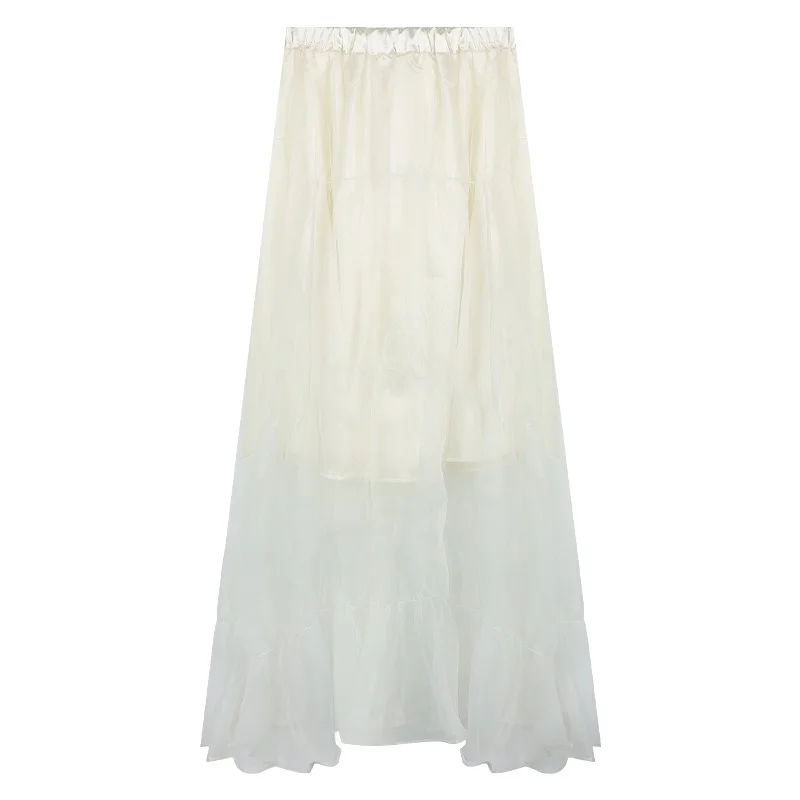 

Mesh Skirt 2021 Autumn Winter New High Waist Slim Temperament Mid-Length Korean Style Women's Skirt