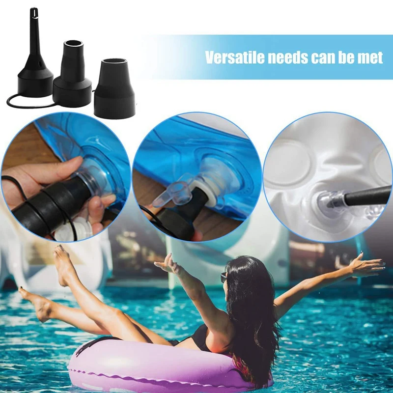 Electric Air Pump High Pressure Quick-Fill Swimming Pool Inflator with 1 Nozzle for Home Boat EU Plug | Спорт и развлечения