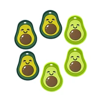 teeny teeth 10 pcs green avocado silicone teether handmade diy crafts play gym fruit teether pendant sensory toys for baby