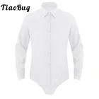 Мужская Слитная рубашка TiaoBug с отложным воротником, длинными рукавами и пуговицами, однотонная Повседневная блузка, топы