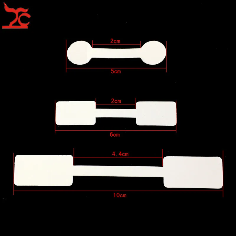 

50pcs/100pcs Portable Blank Paper Jewelry Tag White Dumbell Tag Rectangle Self-Sticker Label Tool Ring Jewelry Tags Wholesale