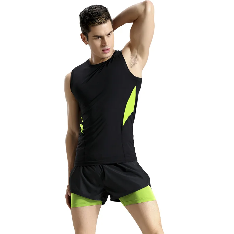 Мужская спортивная одежда спортивный костюм футболка без рукавов жилет свитшот +