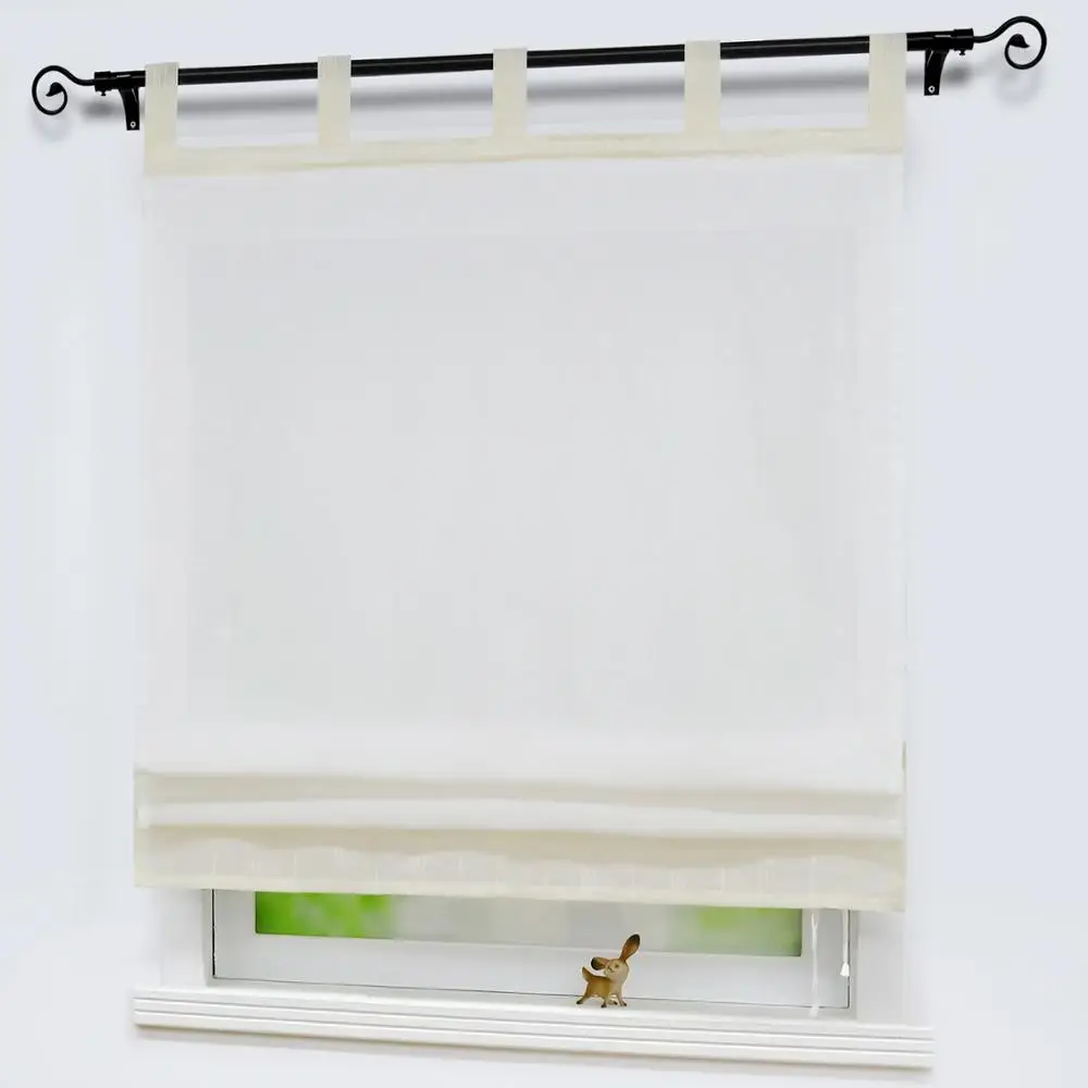 

Roman Tulle Curtain Window Valance Panel Drape Tab Tape for the Kitchen Cabinet