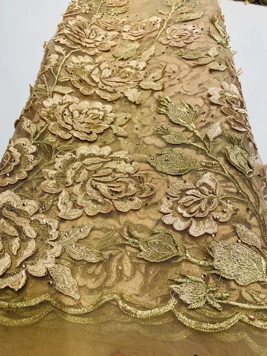 Роскошная Тяжелая кружевная ткань ручной работы французское свадебное платье