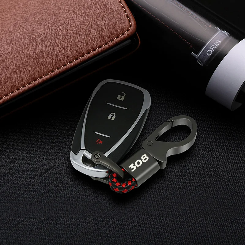 

Car Keychain Metal Leather Key Chain for Peugeot 307 206 308 407 207 3008 208 508 2008 301 408 107 3008 5008 Car Accessories
