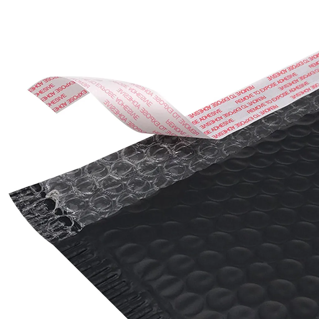 

50PCS Black Poly Bubble Mailer Bubble Mailers Padded Envelopes for Gift Packaging Lined Poly Mailer Self Seal 13 x 18cm Bag Q40