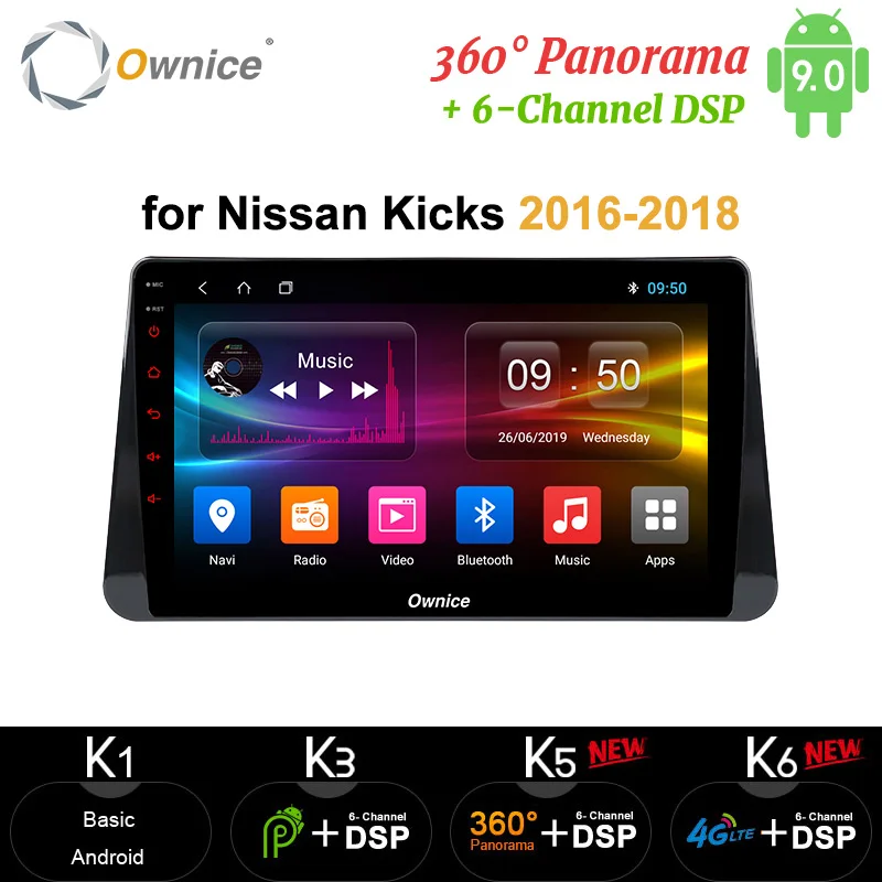 Ownice 4G 64G Android 9 Автомобильный DVD Плеер Мультимедиа Авто Стерео GPS радио 360 панорама