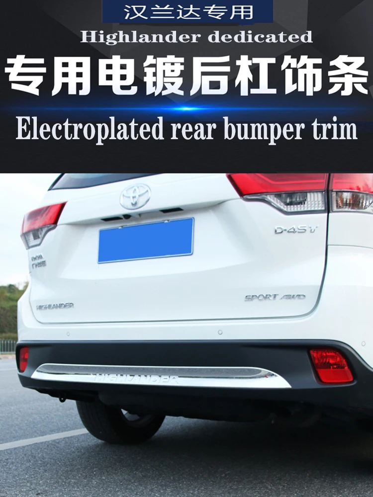 

Suitable For Toyota Highlander 2015 2016 2017 2018 2019 2020 OF Car Rear Door Bottom Trim Strip Tail Bumper Strip Sticker Cover