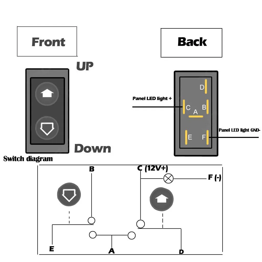 Универсальный Автомобильный Электрический оконный переключатель 6 контактов 12 24