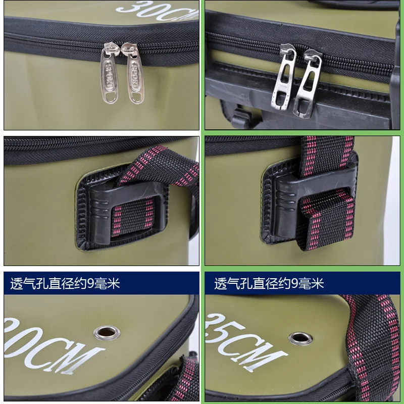 

EVA Portable Folding Bucket Square Water Tank With Leakproof Handle 30cm 35cm Fish Durable Water Fishing Tackle Box