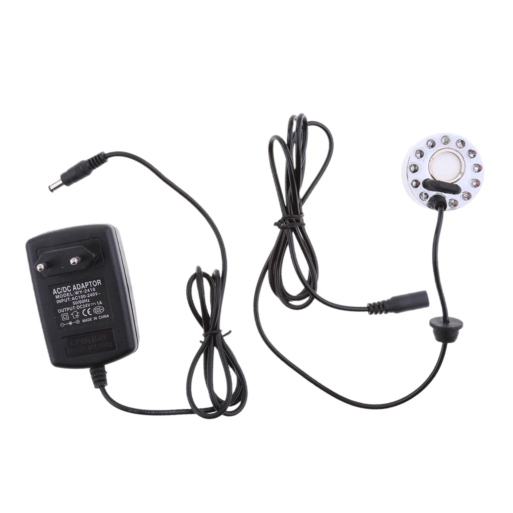 

12-LED Mist Maker Fogger Water Fountain Pond Atomizer Air Humidifier-EU Plug