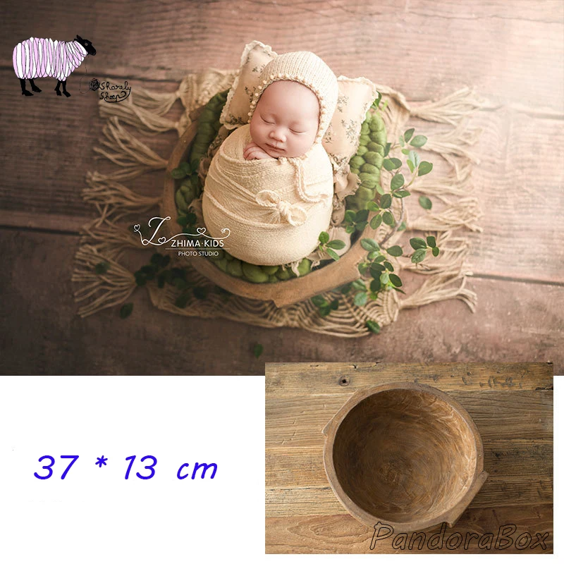 

Newborn Baby Wooden Basket Photography Props Baby Photo Shoot Posing Love Heart Shaped Bowl Basket foto Shooting Accessories