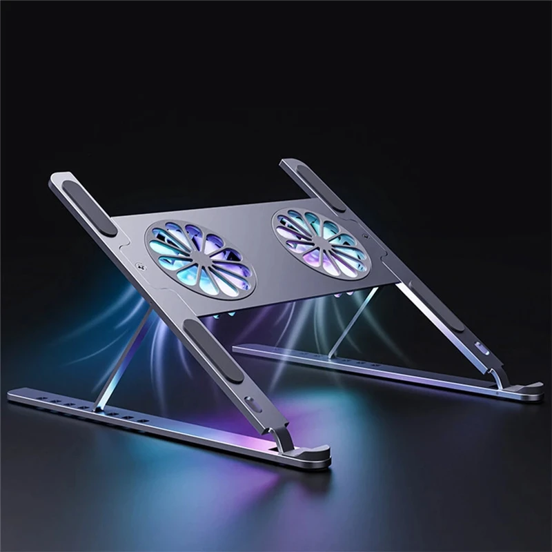 

Adjustable Laptop Stand Portable Aluminum Notebook Support Cooling Pads With Cooling Fans Computer Accessories