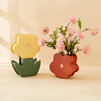 nordic creative flower shape vase art ceramic flower arrangement dry flower decoration furniture vase decoration furniture