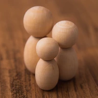 5pcs 60mm70mm80mm wooden peg dolls toys handmade diy natural unfinished wooden paint toys painting graffiti wooden peg dolls