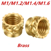 100pcs m1m1 2m1 4m1 6 brass hot melt insert nuts heating molding copper thread insert nut double twill knurled injection nut 175