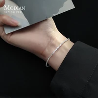 mocanie fashion 925 sterling silver simple white black color gypsophila link chain bracelet for women men fine jewelry bijoux