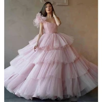 lovely quinceanera dresses pink one shoulder puffy prom gowns cupcake tiered ruffles bottom party gown sweet 16 dress