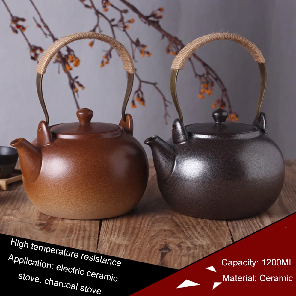 Чайник с зеленой глазурью 1200 мл | Дом и сад