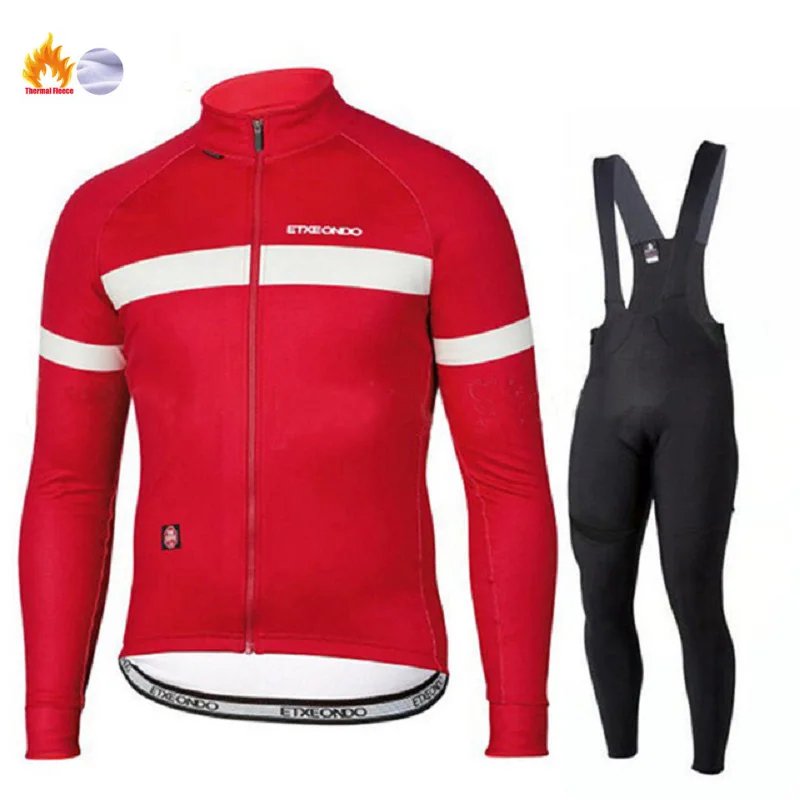 Зимняя Теплая Флисовая качественная одежда Etxeondo для велоспорта длинный комплект