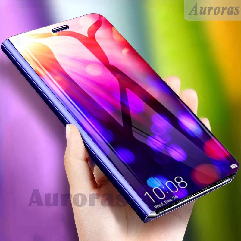 Чехол книжка Auroras для Xiaomi Redmi Note 9 Pro Max умный ударопрочный чехол с зеркальным