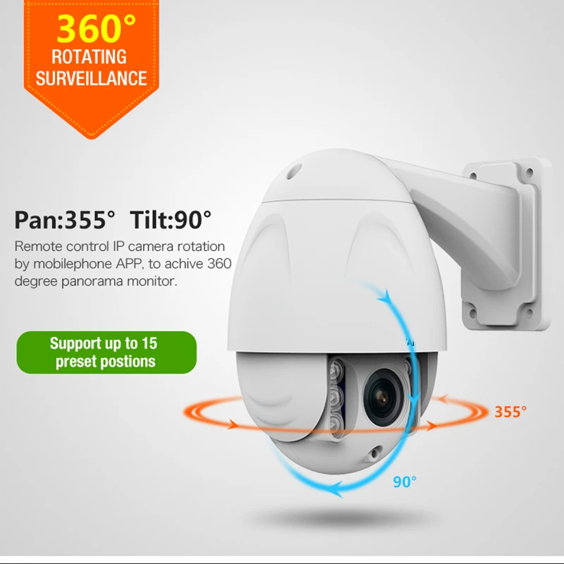 RAYSPPED уличная камера Ip 1080P Водонепроницаемая веб-камера ночного видения ONVIF 4x Zoom