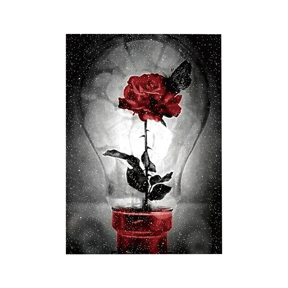 30*40 No Frame Diamond Painting Red Rose Pattern Full Round Cross Stitch DIY Games Wall Decor | Дом и сад