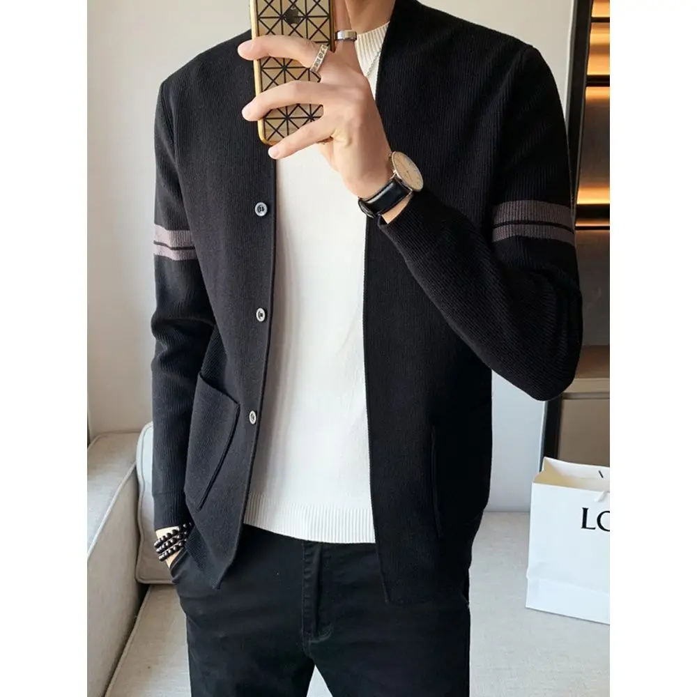 

2021 autumn new casual cardigan sweater coat men