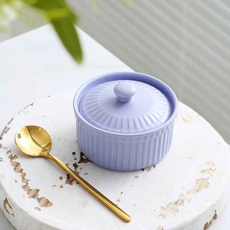 2 шт. Керамика круглый выпечки чаша с крышкой для бытовой прекрасный