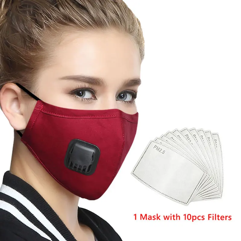Wecan PM 2.5 Face Protective Mask Anti-Dust Mouth Caps Masks Respirator 10pcs Activated Carbon Filters Washable mondkapjes | Красота и
