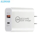 Сетевое зарядное устройство PD + Quick Charge 3,0 для iPhone, адаптер для быстрой зарядки Samsung S21, S20, Xiaomi, Huawei мобильный телефон
