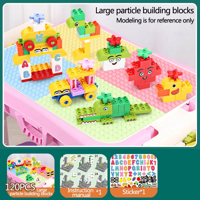 A021-120PCS 180 шт, строительные блоки большого размера, Красочные Креативные кирпичи, Подарочные наклейки, сделай сам, развивающие кирпичи, сборные игрушки для детей - Цвет: A021-120PCS