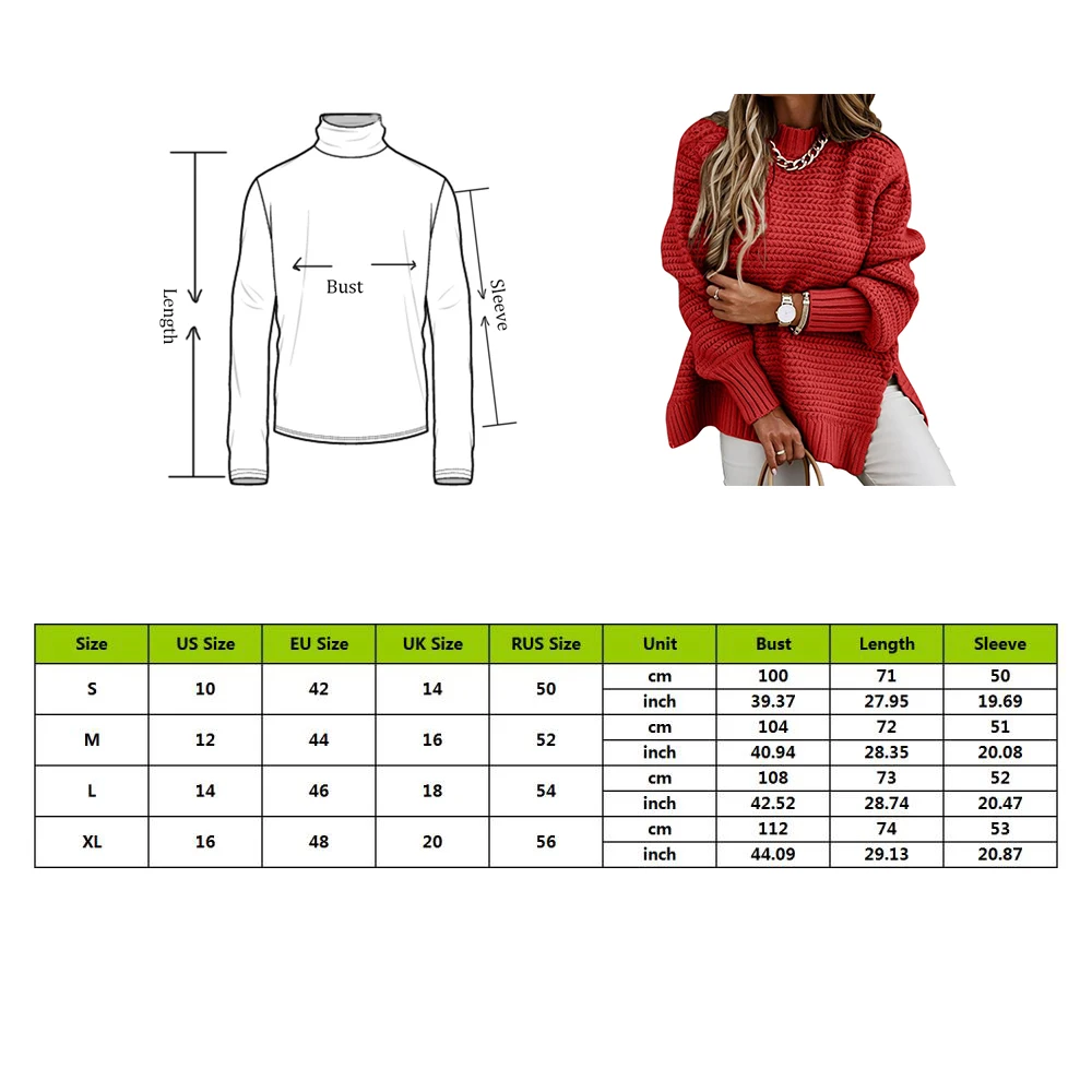 

2021Women Mock Neck Sweater Loose Oversized Elegant Warm Knitted Pullovers Wool Solid Tops Knitwear Jumper Spring Winter