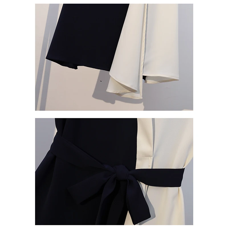 

Large size V-neck chiffon dress female high-end 2021 summer new style Korean fashion design sense strap mid-length casual dress