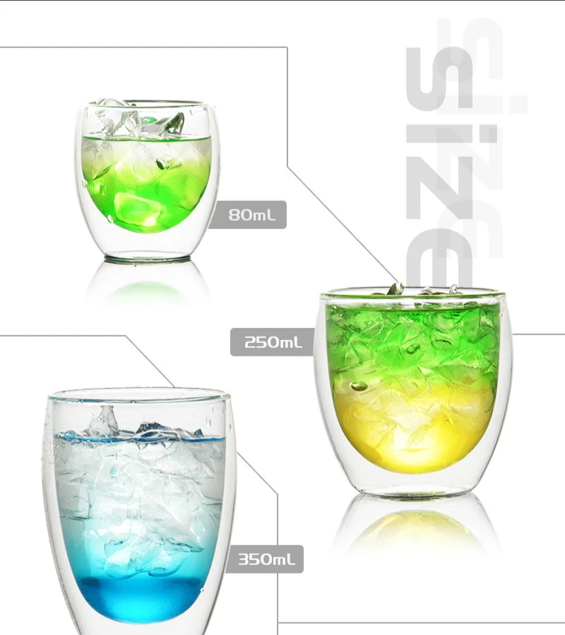Кофейная кружка Bodum с двойными стенками, стеклянная конструкция, анти-обжигание, теплоизоляция, чашка для завтрака, молока, чая, питьевой стакан, посуда для напитков
