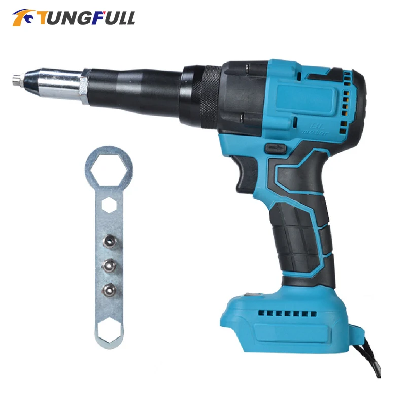 Cordless Electric Riveter Gun Household Power Tools Screwdriver 2.4-4.8mm With LED Light For Makita 18V Battery (Not Included)