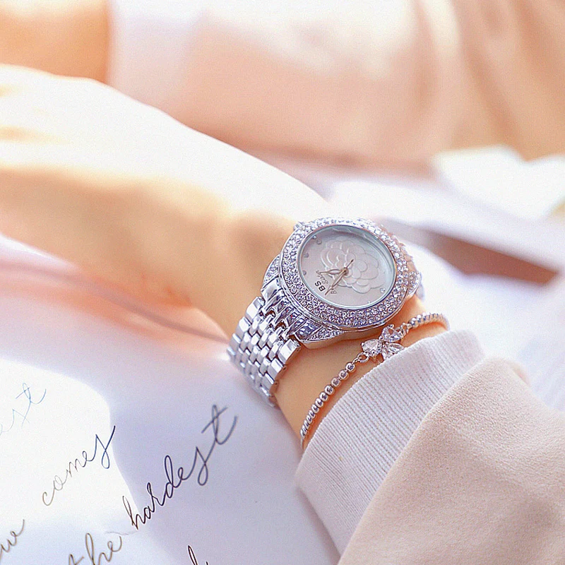 2019 женские часы лучший бренд класса люкс часы-браслет из розового золота для дам