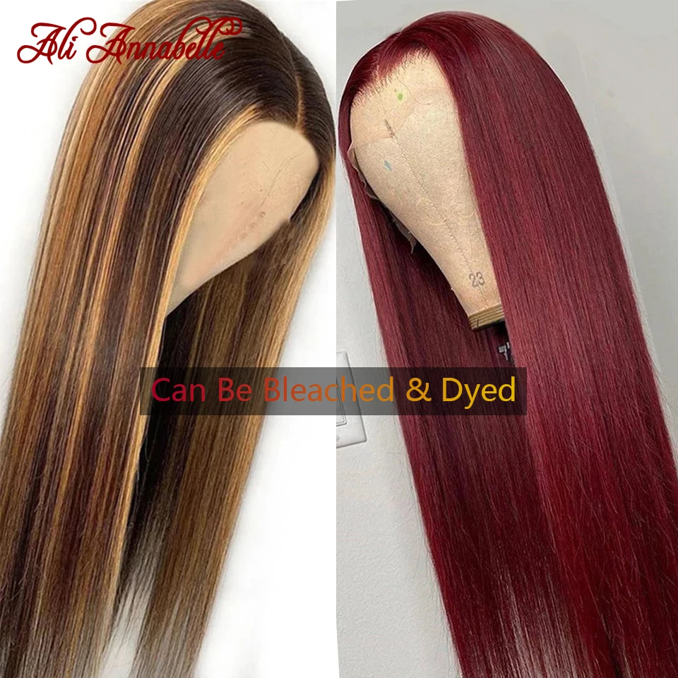 Ali Annabelle Straight Human Hair Wigs 4x4 Lace Closure Wig 150% Pre Plucked Hairline 13x5x1 T Part | Шиньоны и парики