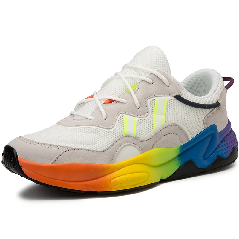 Multi Sneakers Men Мужская повседневная обувь; зимние кроссовки; кроссовки на массивном каблуке; обувь для папы; мужские кроссовки; классические брендовые черные и белые кроссовки; мужские кроссовки на платформе; Новинка - Цвет: Multi Sneakers Men